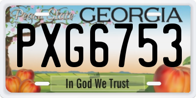 GA license plate PXG6753