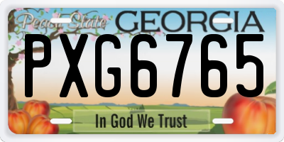 GA license plate PXG6765