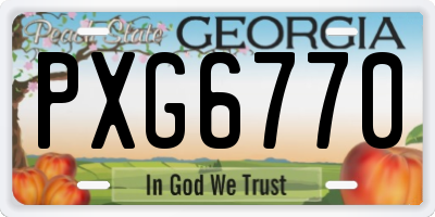 GA license plate PXG6770