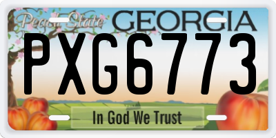 GA license plate PXG6773
