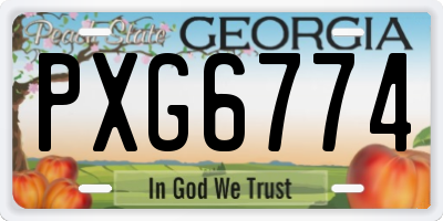 GA license plate PXG6774