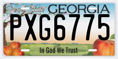 GA license plate PXG6775