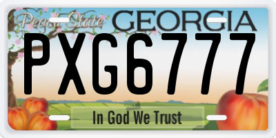 GA license plate PXG6777