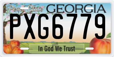 GA license plate PXG6779