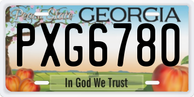 GA license plate PXG6780