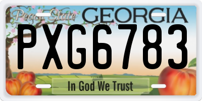 GA license plate PXG6783