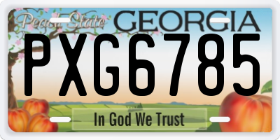 GA license plate PXG6785