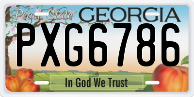 GA license plate PXG6786