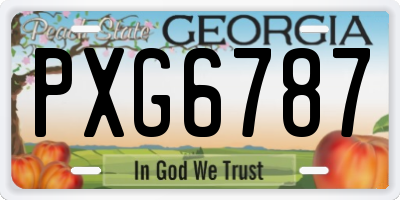 GA license plate PXG6787