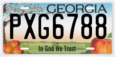 GA license plate PXG6788