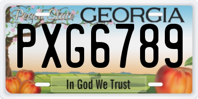 GA license plate PXG6789