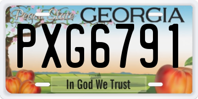 GA license plate PXG6791