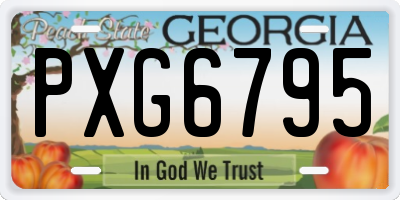 GA license plate PXG6795