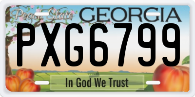 GA license plate PXG6799