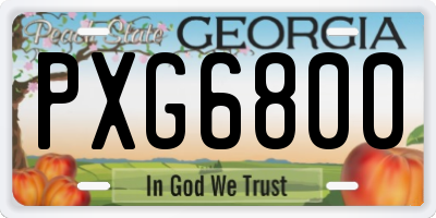 GA license plate PXG6800