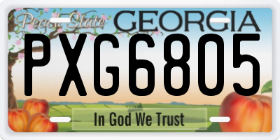 GA license plate PXG6805