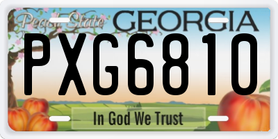 GA license plate PXG6810