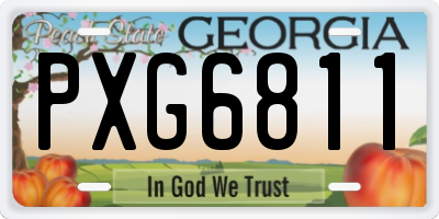 GA license plate PXG6811