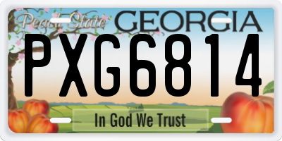 GA license plate PXG6814