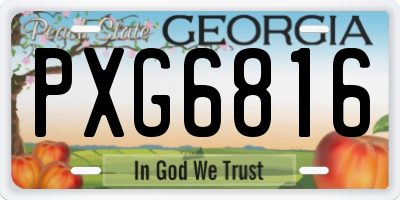 GA license plate PXG6816