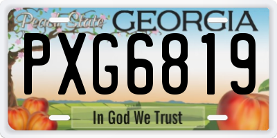 GA license plate PXG6819