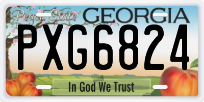 GA license plate PXG6824