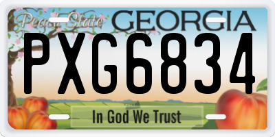GA license plate PXG6834