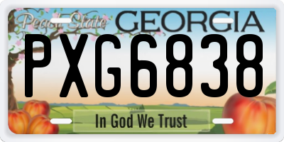 GA license plate PXG6838