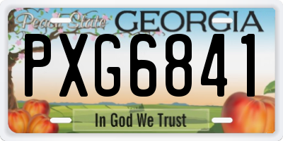 GA license plate PXG6841
