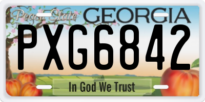 GA license plate PXG6842