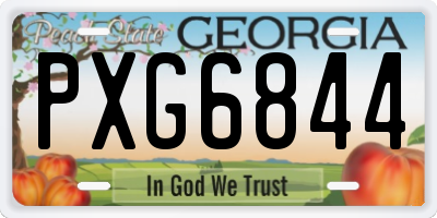 GA license plate PXG6844