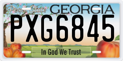 GA license plate PXG6845