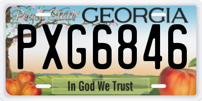 GA license plate PXG6846