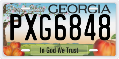 GA license plate PXG6848