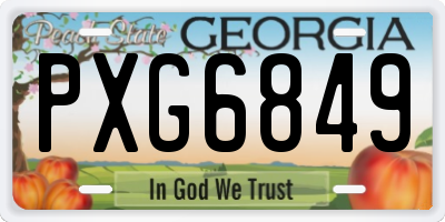 GA license plate PXG6849