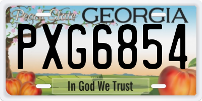 GA license plate PXG6854