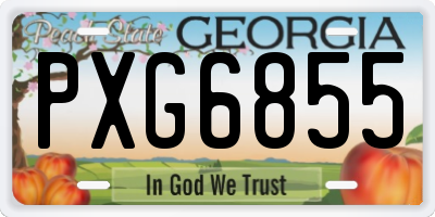 GA license plate PXG6855