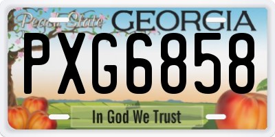 GA license plate PXG6858