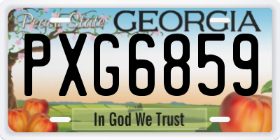 GA license plate PXG6859