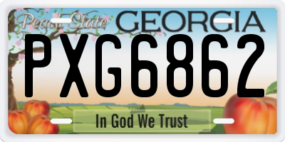 GA license plate PXG6862