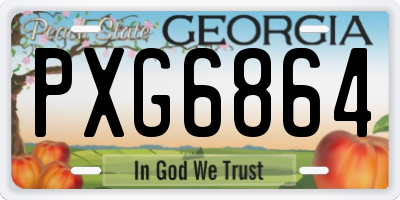 GA license plate PXG6864