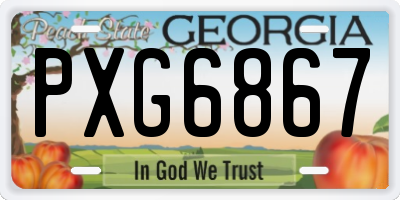 GA license plate PXG6867