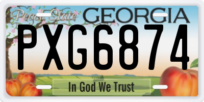 GA license plate PXG6874
