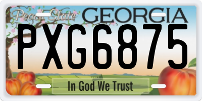 GA license plate PXG6875