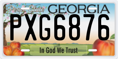 GA license plate PXG6876