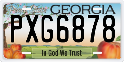 GA license plate PXG6878