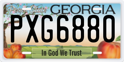 GA license plate PXG6880