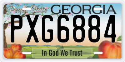 GA license plate PXG6884