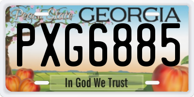 GA license plate PXG6885