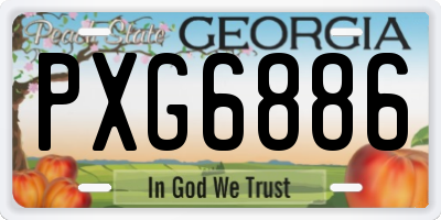 GA license plate PXG6886